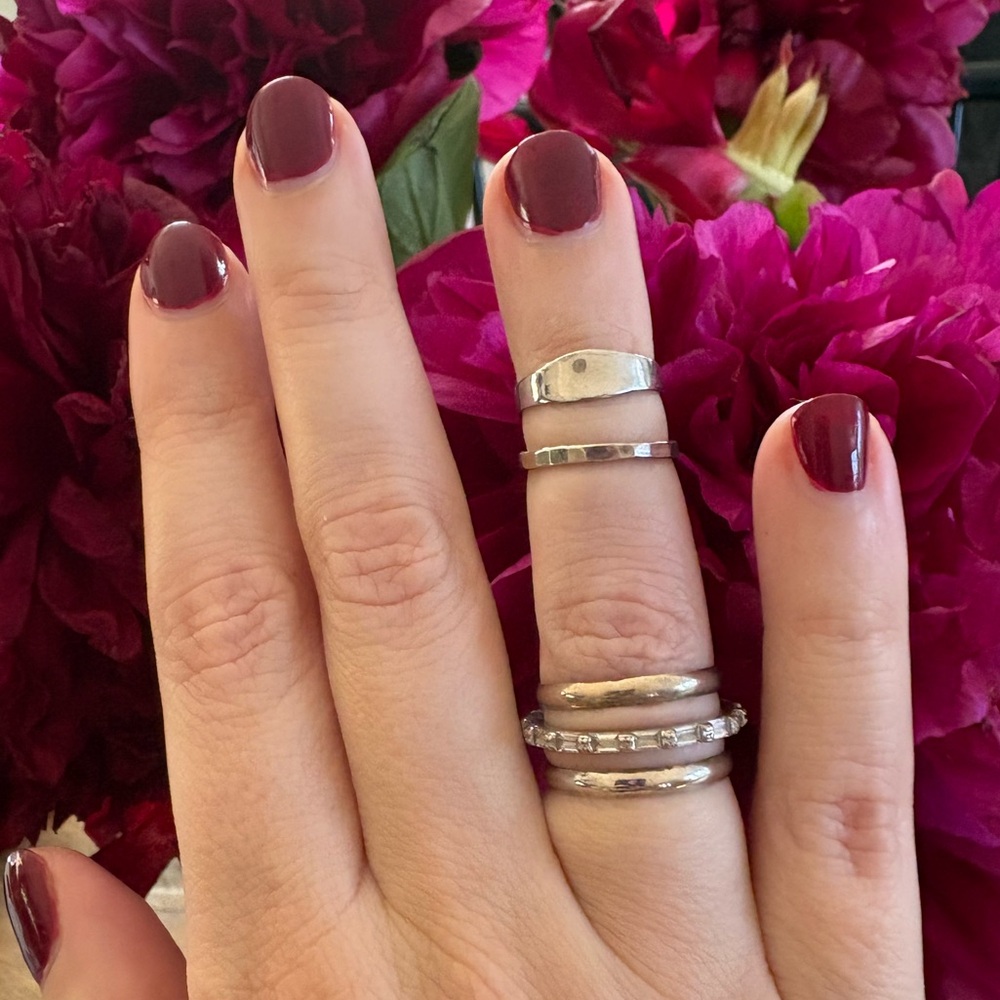 Set of 5 Sterling Silver Stacking Rings Bands 🖤 catbird